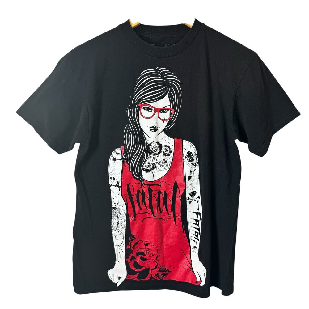 Fatal Graphic T-Shirt Women’s Tattoo Biker Streetwear Gothic Punk Black Rocker